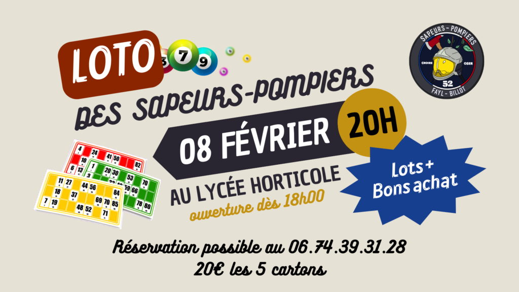 LOTO DES SAPEURS POMPIERS DE FAYL-BILLOT